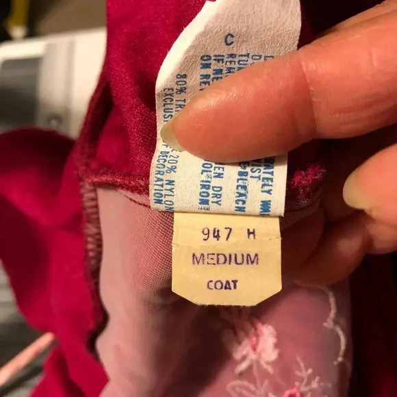 Vintage Katz women Red Full Zip Maxi nightgown Robe  size M Pockets - Picture 11 of 12